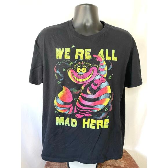 Disney Cheshire Cat “We’re All Mad Here” Tee Size L - Picture 1 of 5